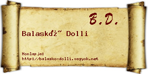 Balaskó Dolli névjegykártya